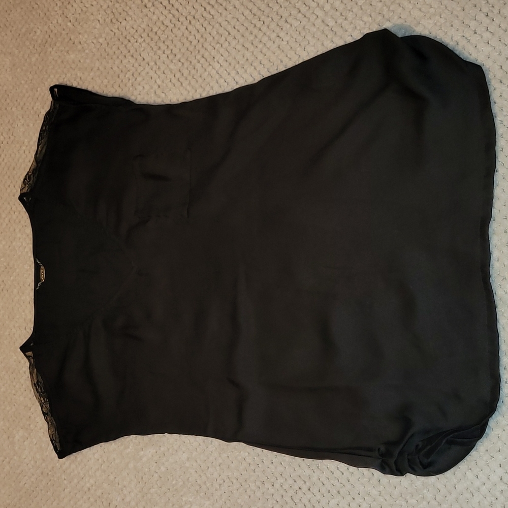 Black silky blouse